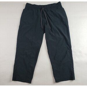 Prana Leonora Capri Pant Womens Large Black High Rise Pull On Taper Casual Yoga